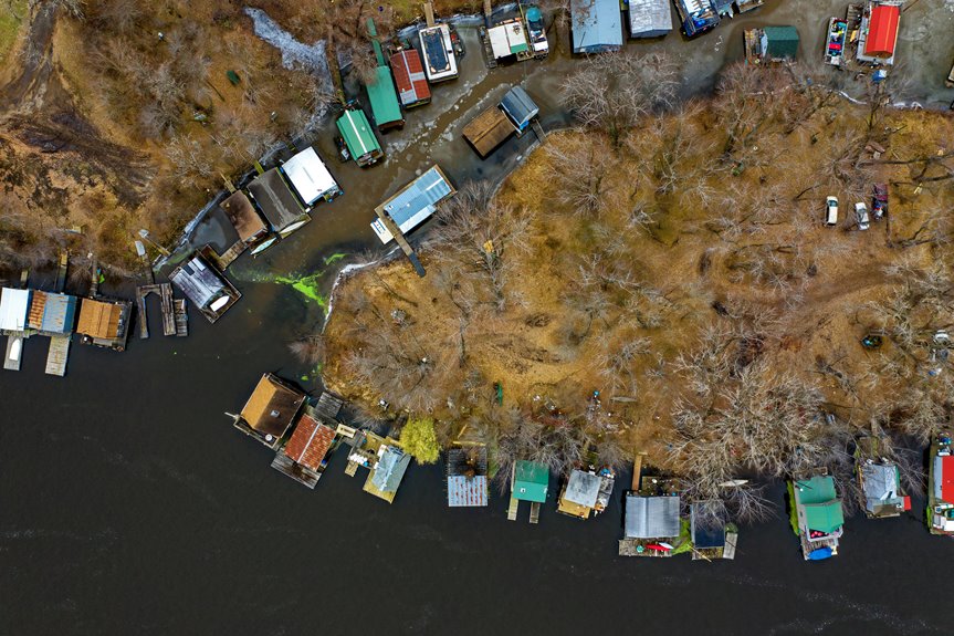 cabins by the river