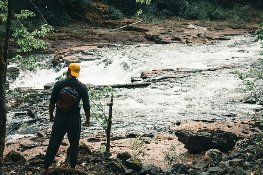 cabins near waterfalls await