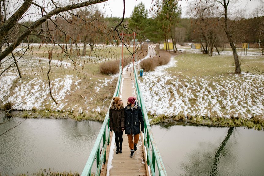 explore snowy park trails