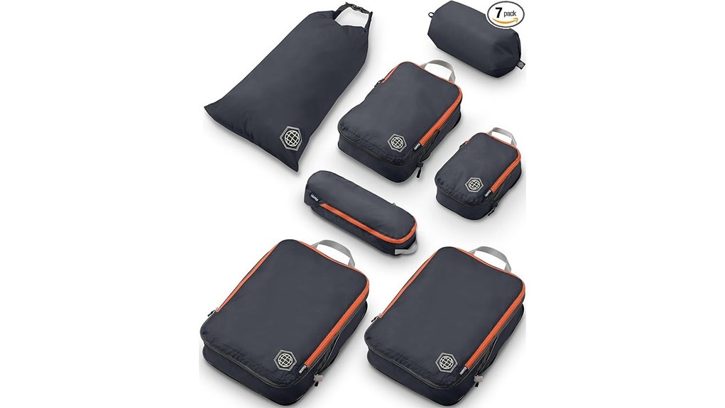 seven piece packing cube set