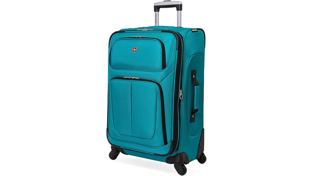 teal expandable medium luggage