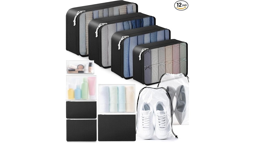 12 piece luggage packing set
