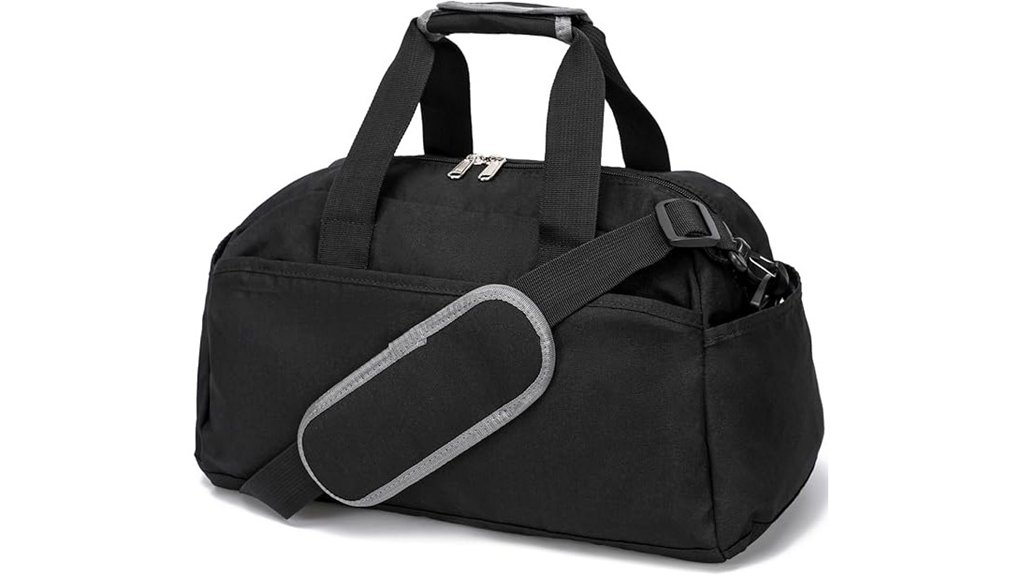 14 inch black gym duffel