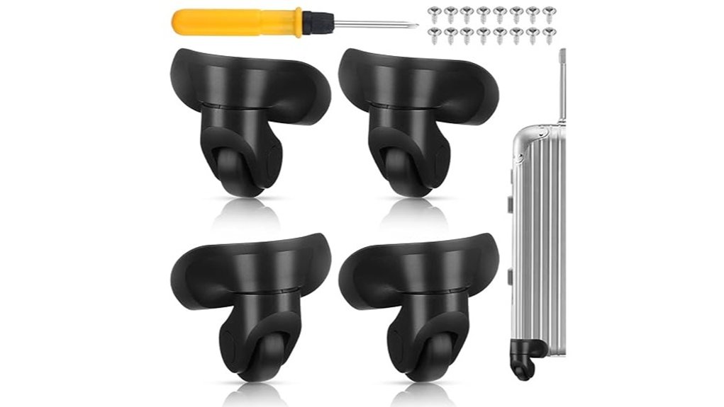 Luggage With Replaceable Wheels That Last Forever 14 4 piece black luggage wheels