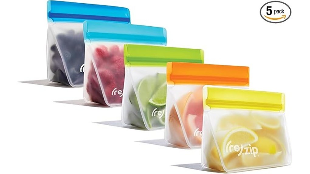 Reusable Snack Bags With Leakproof Zippers For Flights 7 5 pack bpa free reusable bags