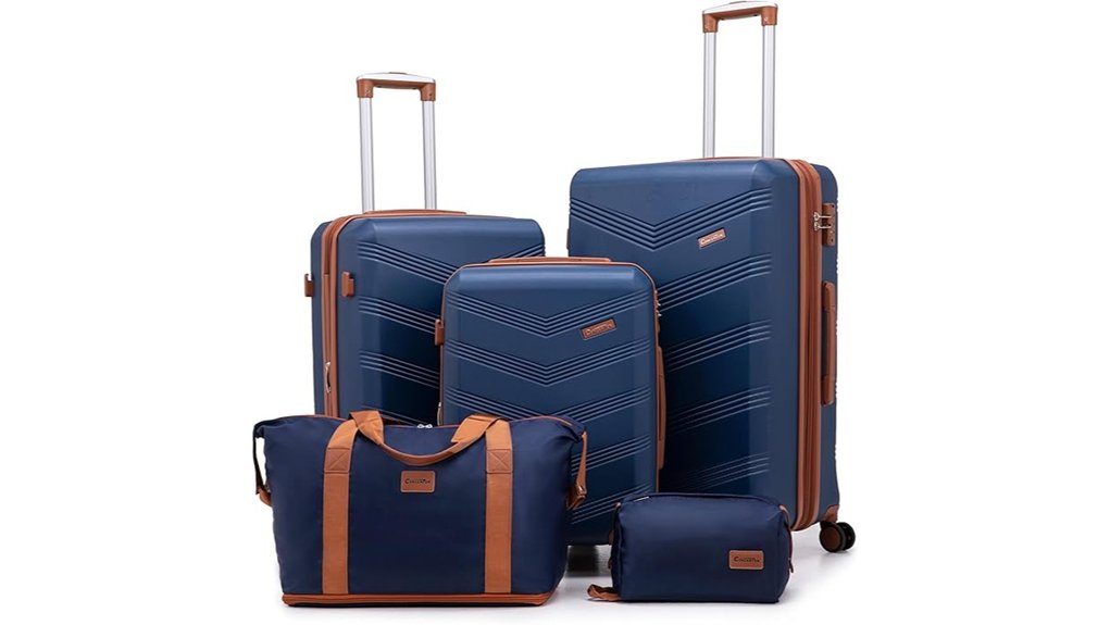 Best Lightweight Luggage Sets for Couples 11 5 piece expandable dark blue