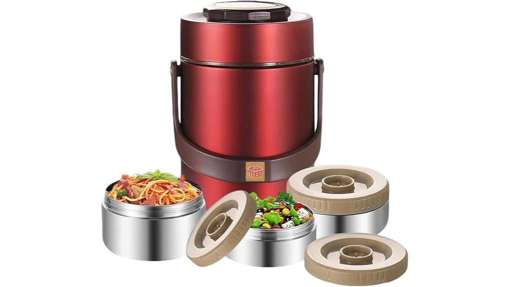 Insulated Food Containers For Hot Meals On The Go 8 67oz vacuum insulated 3 tier lunchbox