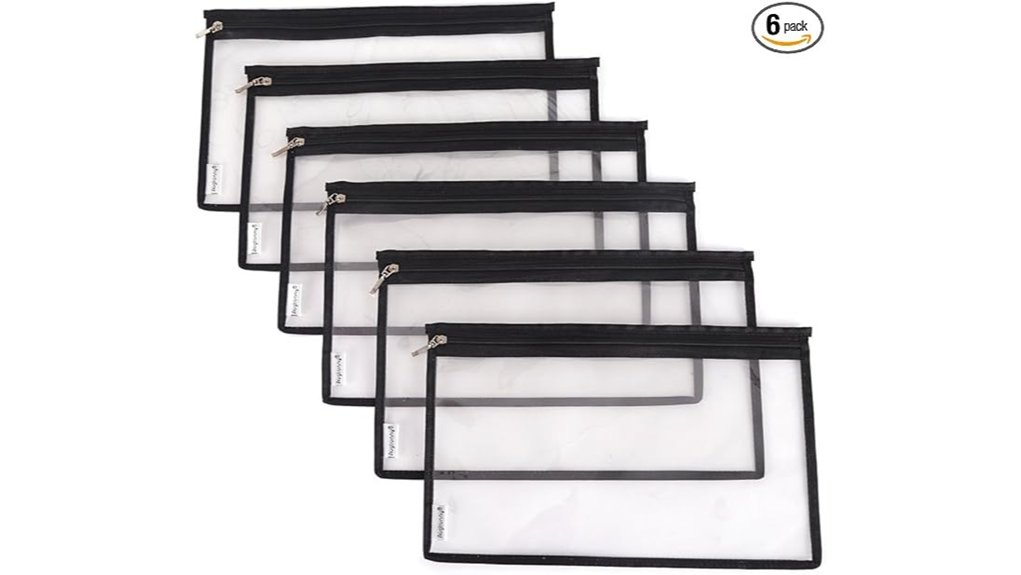 Best Transparent Travel Pouches for Effortless Security Checks 1 6 pack clear pvc zipper bags
