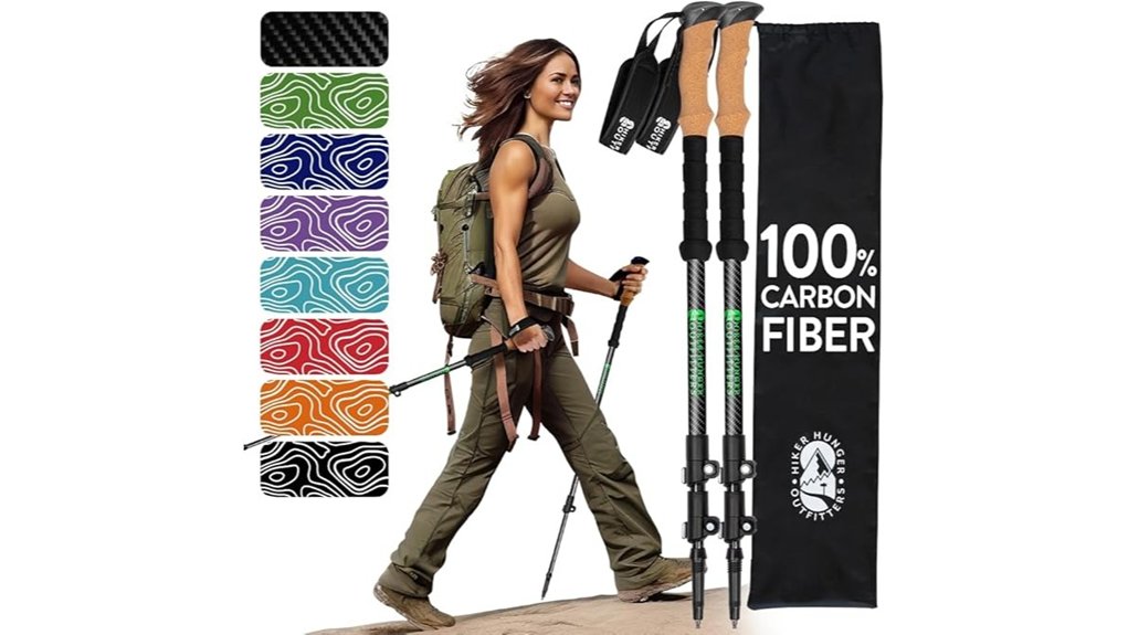 adjustable carbon fiber trekking poles