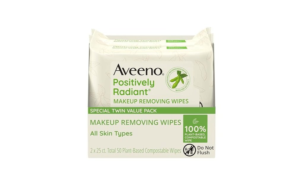 Face Wipes for Long Flights That Keep You Fresh 14 aveeno positively radiant 50 wipes