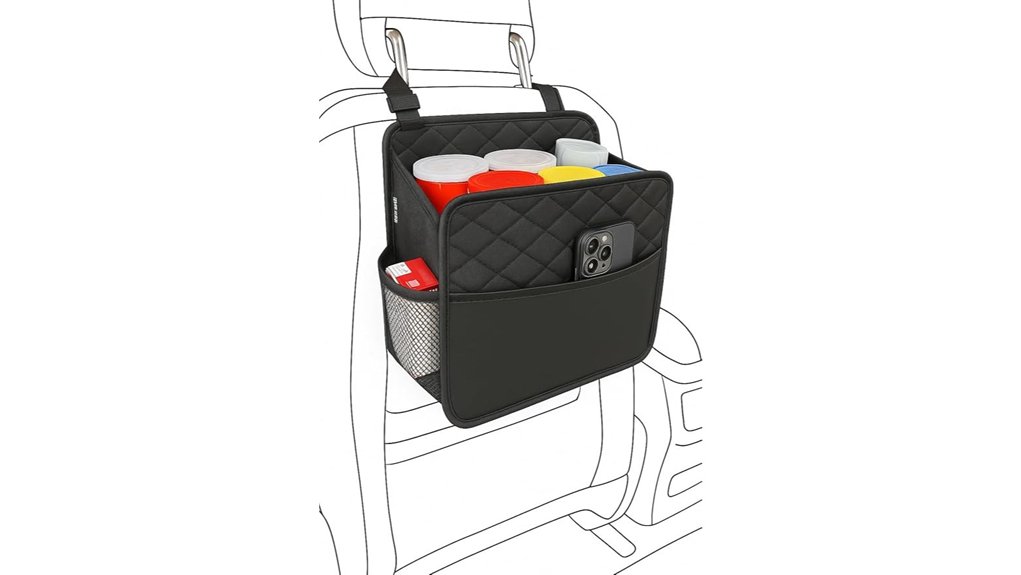 The Best Seat Organizers for Rental Cars 8 backseat pu leather trashcan organizer