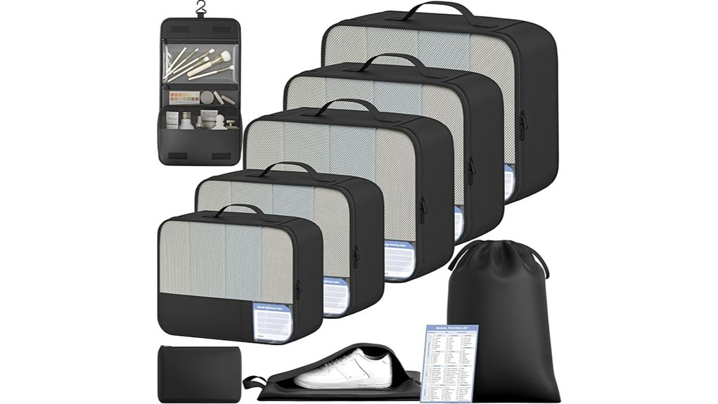 bagail 9 piece travel cubes