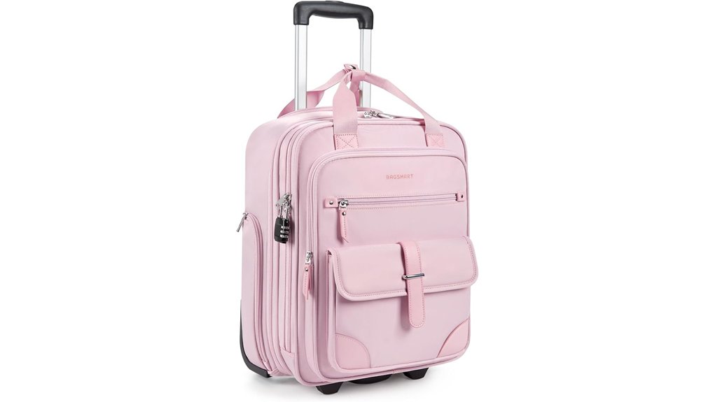 bagsmart 16 inch pink carryon