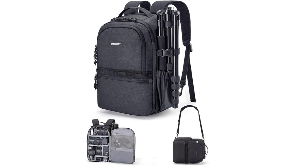 bagsmart black dslr backpack