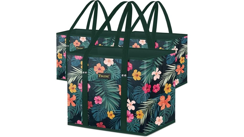 Foldable Shopping Bags That Make Market Days Effortless 12 baleine three pack foldable bags