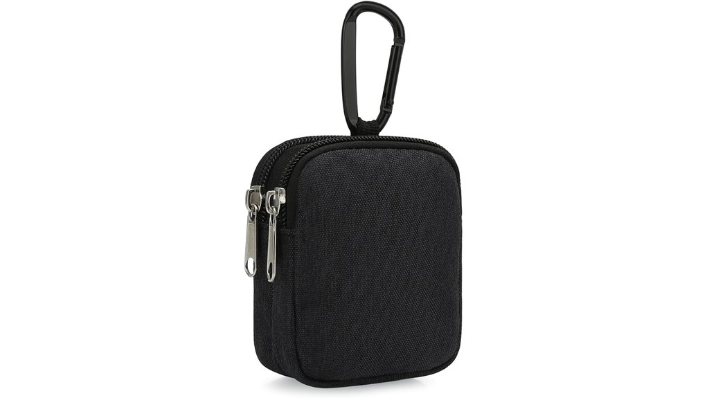 Best Small Zip Pouches for Coins, Keys, and Earbuds 9 black carabiner coin purse