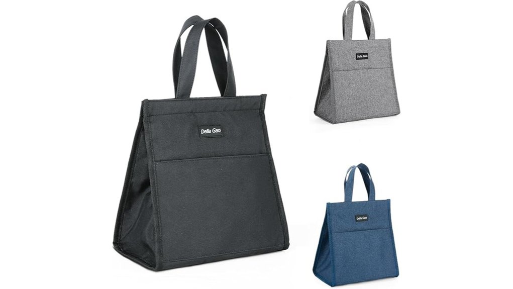 Best Insulated Lunch Totes for Day Trips 13 black della gao insulated