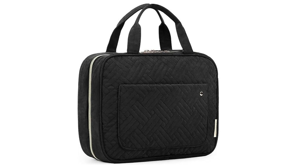 Must-Have Hanging Toiletry Bags for Tiny Bathroom Spaces 3 black hooked toiletry bag