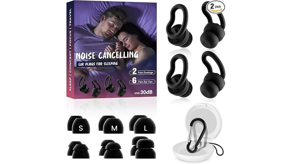 black noise cancelling sleep earplugs