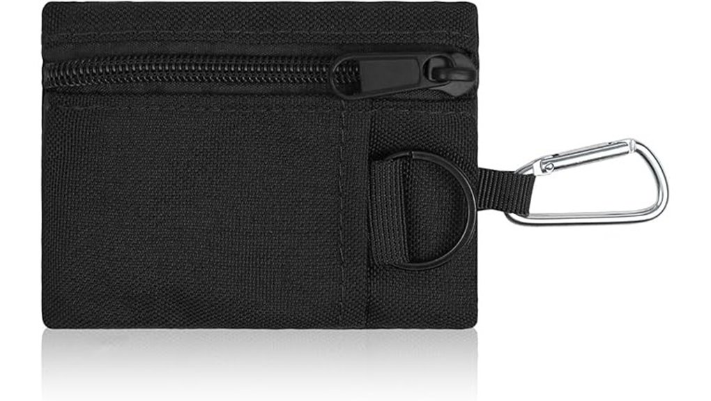 Best Small Zip Pouches for Coins, Keys, and Earbuds 7 black nylon zip purse