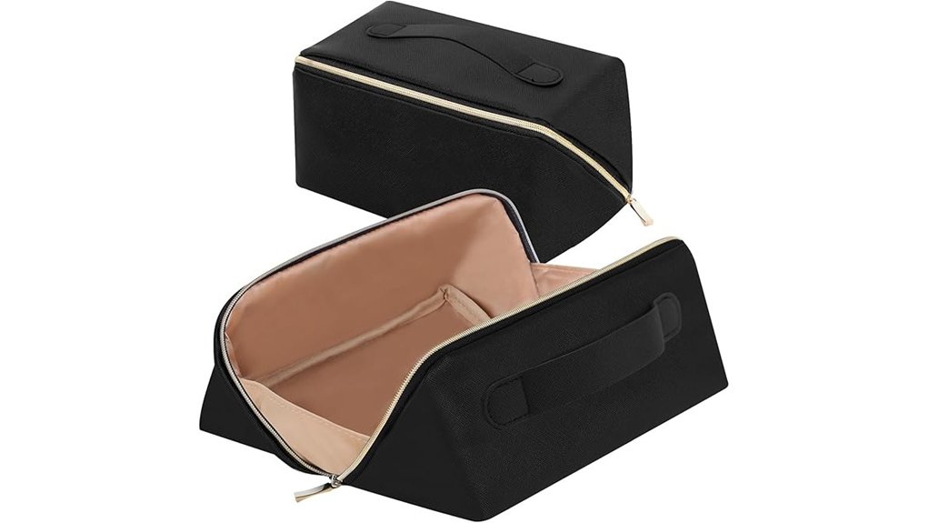 Top Travel Makeup Bags for Easy Cleaning & Great Compartments 14 black portable makeup bag