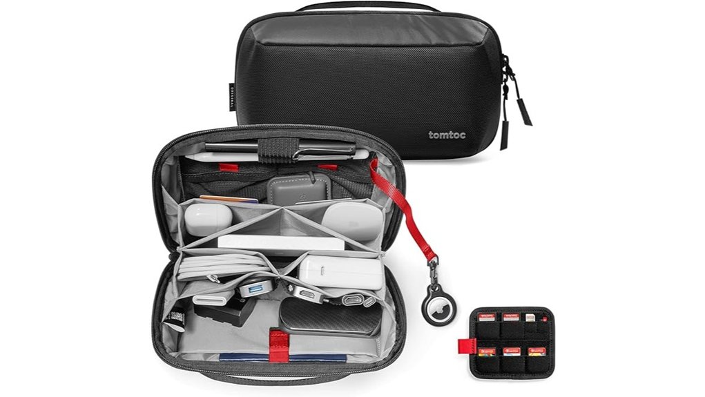 Best Tech Pouches for Digital Nomads (Slim vs Structured) 4 black tomtoc charger organizer