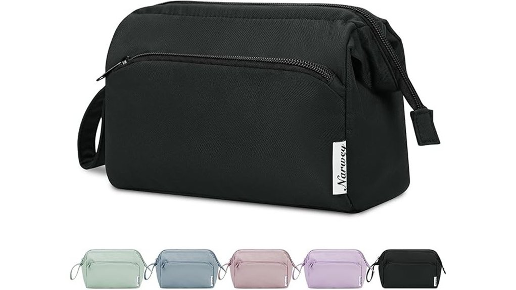 Top Travel Makeup Bags for Easy Cleaning & Great Compartments 7 black travel makeup bag