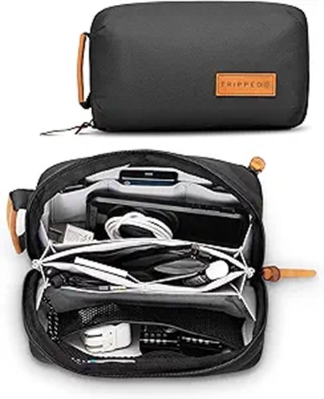 Best Tech Pouches for Digital Nomads (Slim vs Structured) 9 black travel tech organizer