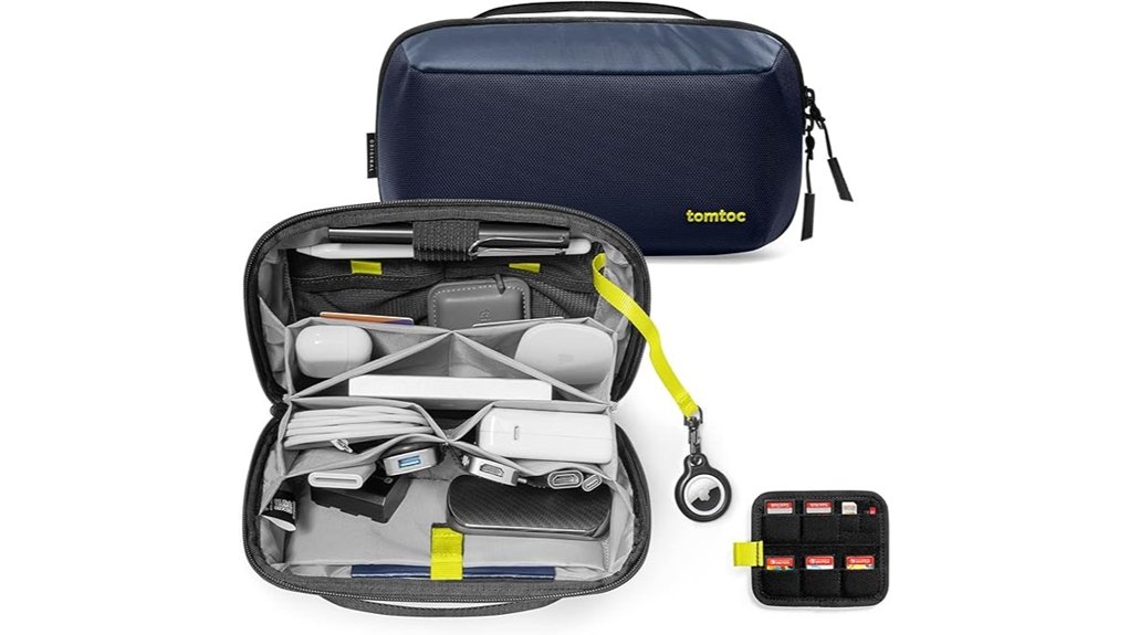 Best Tech Pouches for Digital Nomads (Slim vs Structured) 8 blue tomtoc electronic organizer