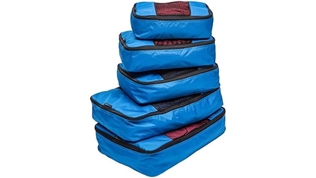 blue travelwise five pack packing cubes