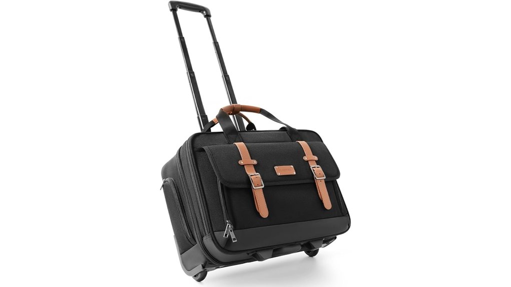 Top Underseat Bags with Laptop Protection (Work + Travel) 5 brown 17 inch rolling briefcase
