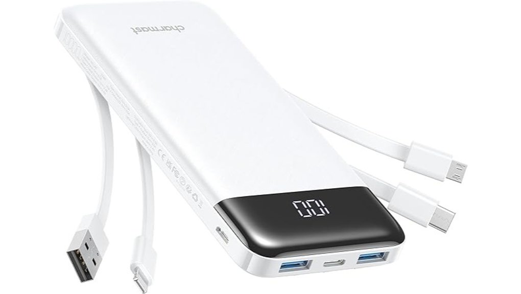 Top Travel Power Banks With Built-In Cables for Trips 10 charmast 10kah built in charger