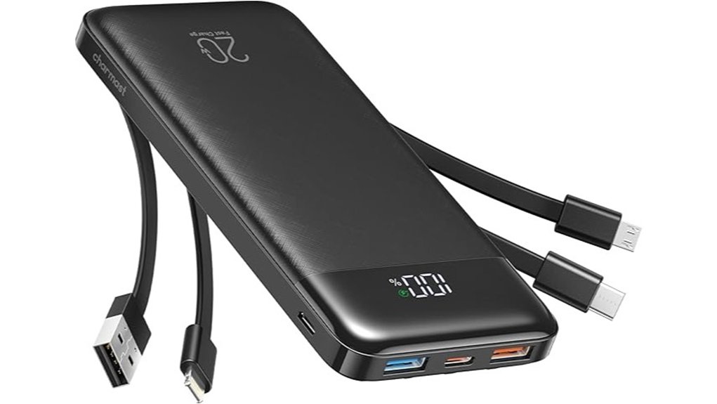 Top Travel Power Banks With Built-In Cables for Trips 9 charmast 20000mah built in cables