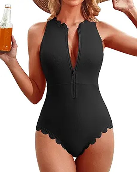 charmo scalloped ribbed swimsuit