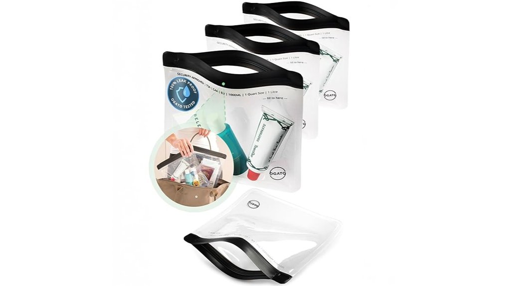 Top Waterproof Zip Pouches for Leakproof Travel 3 clear tsa toiletry bags