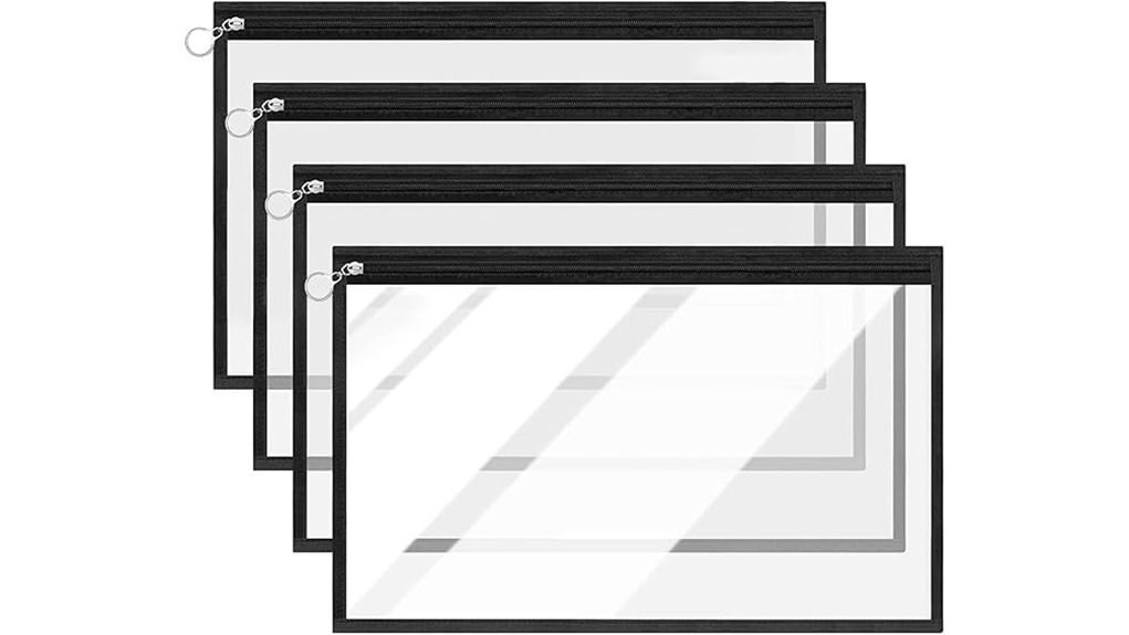 Best Transparent Travel Pouches for Effortless Security Checks 14 clear zipper pouches 4 pack