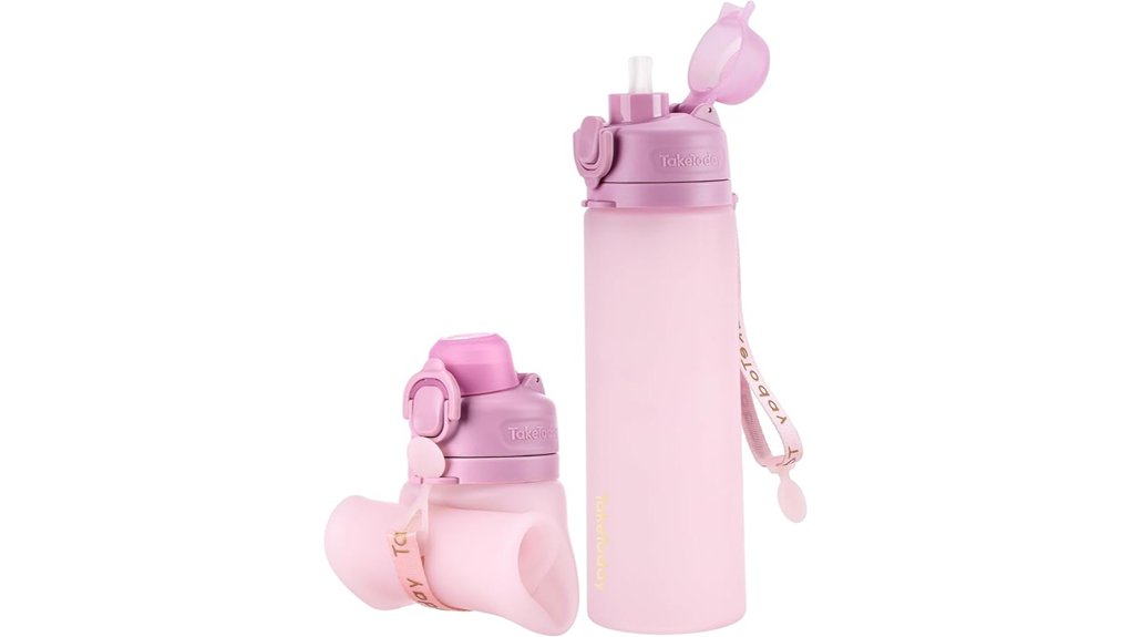 collapsible 20oz straw strap bottle