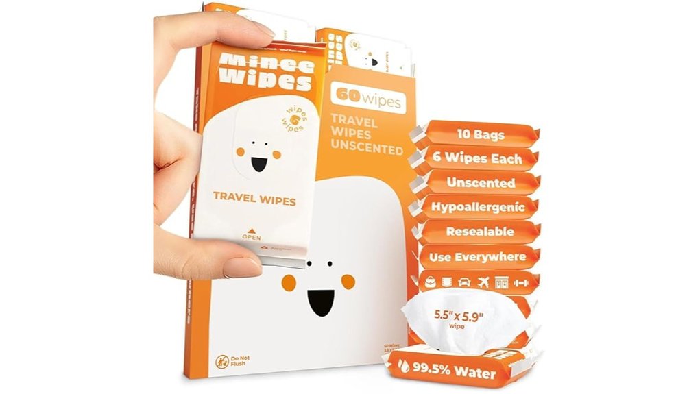 Top Travel Wet Wipes Resealable Packs for Stress‑Free Flights 1 compact 60 pack water wipes