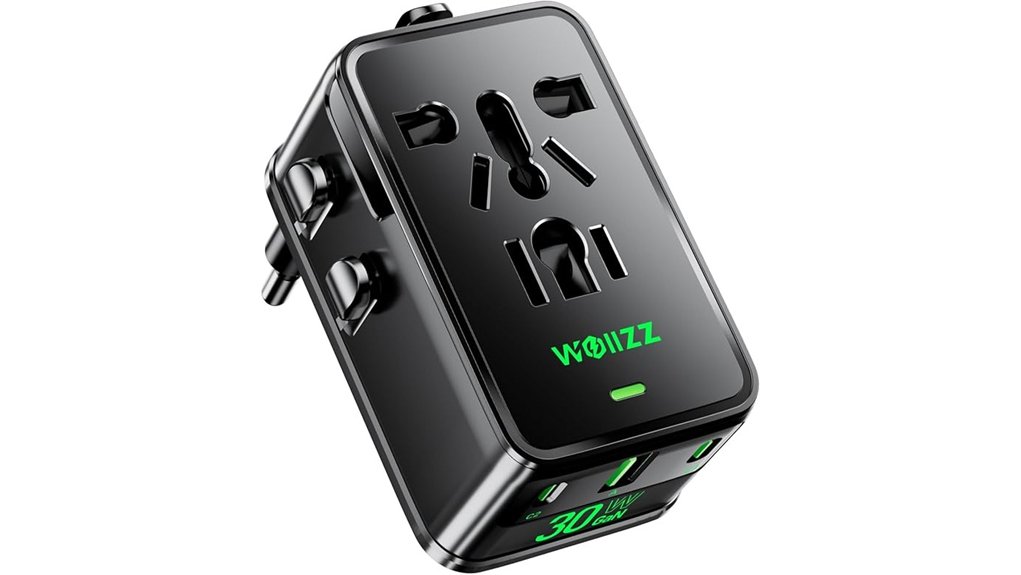 compact multi port travel adapter