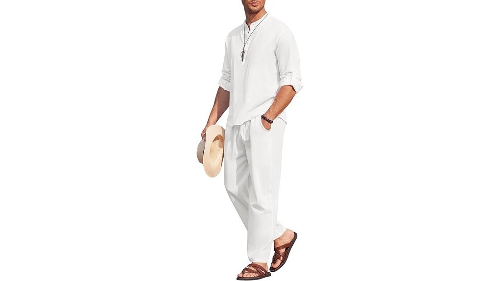 Linen Clothing for Hot Climates That Keeps You Cool 3 coofandy men s cotton linen set