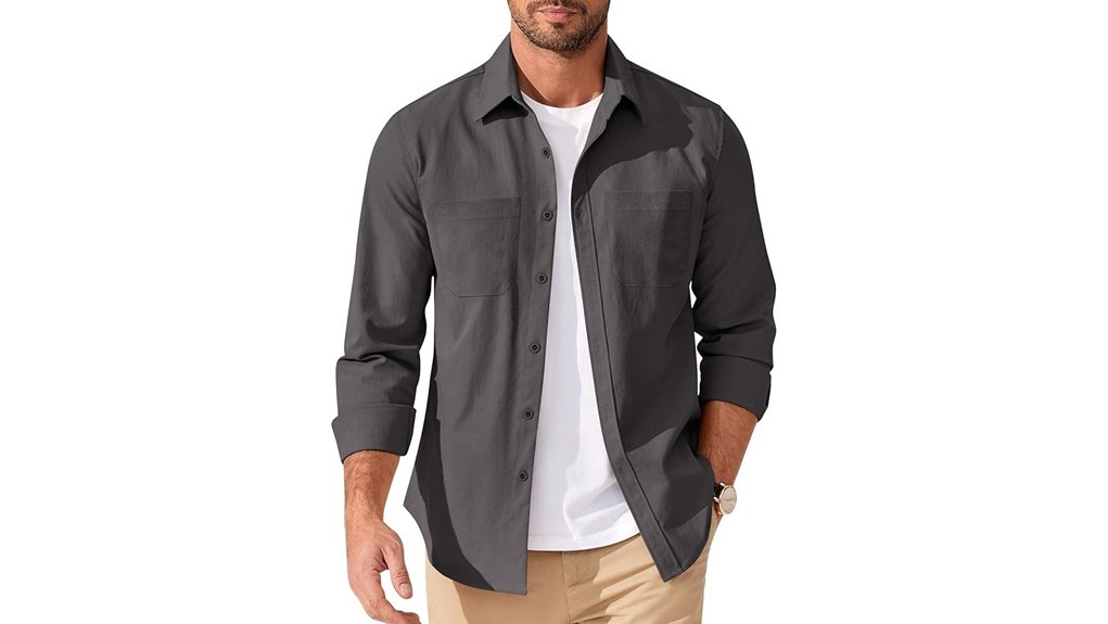 coofandy pocketed button down shirt