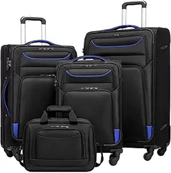 Soft-Shell Suitcases with TSA-Friendly Locks You'll Love 1 coolife four piece spinner luggage