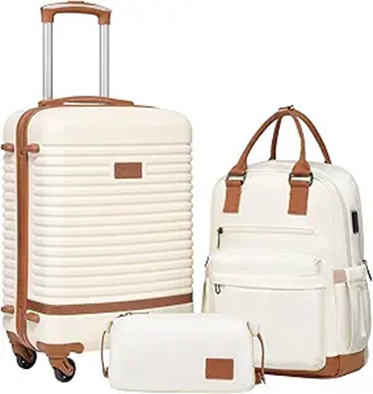 Best Carry-On Suitcases With Quiet Wheels 10 coolife white 3 piece hardshell