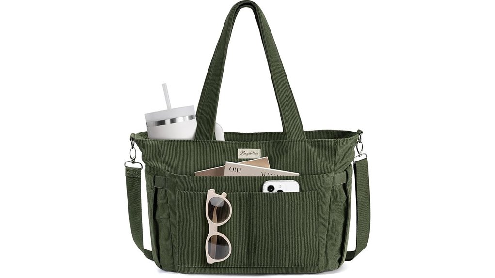 Tote Bags That Double as Personal Items 7 corduroy tote 17 pocket cupholder