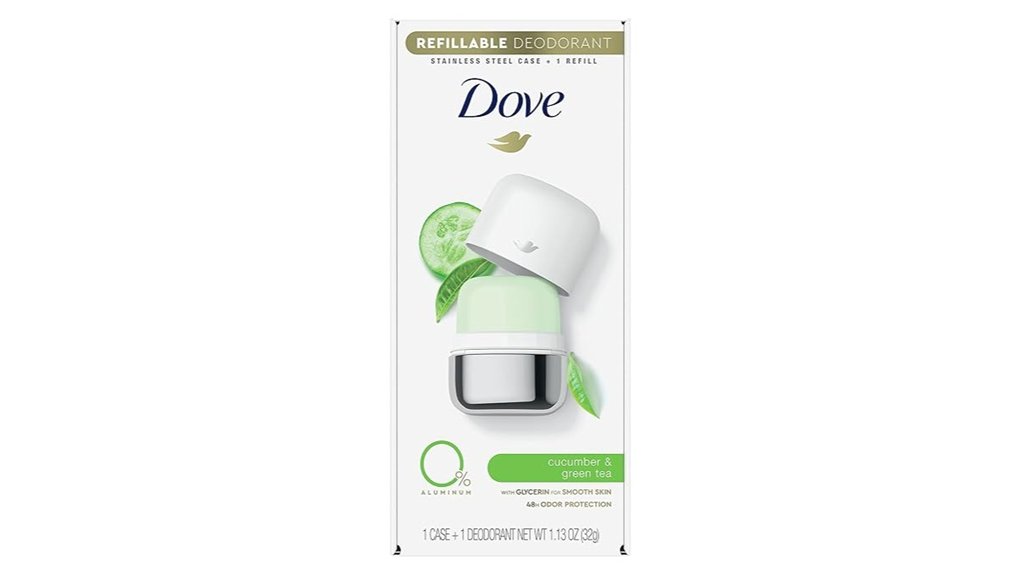 Best Refillable Deodorant Travel Pods You'll Actually Use 1 dove aluminum free green tea