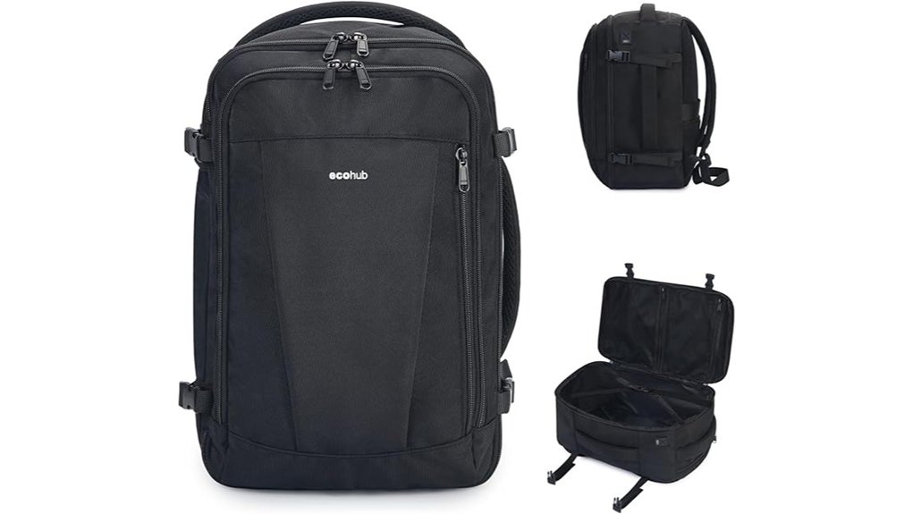 Top Personal-Item Backpacks for Budget Airlines Under Seat 5 ecohub 13 pocket waterproof backpack