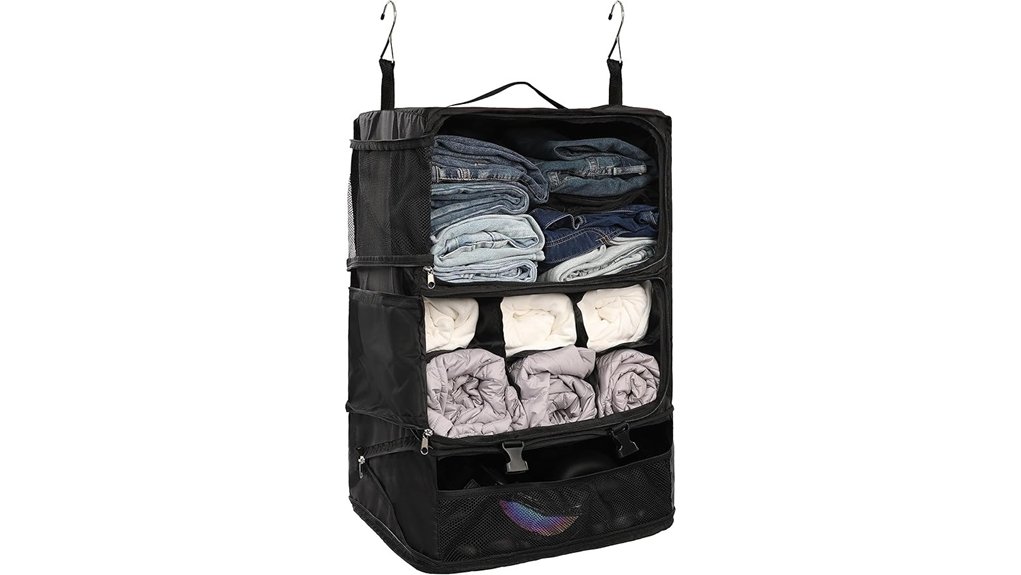 Luggage Organizers for Overhead Bins That Save Space 13 elezay hanging 3 shelf organizer