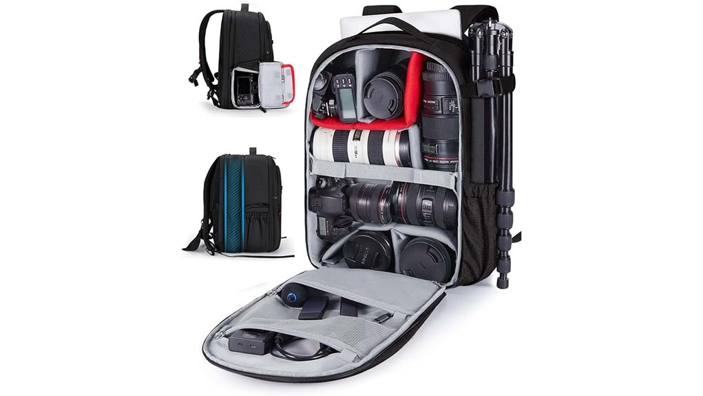 expandable black dslr backpack