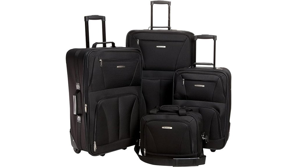 Softside Suitcases That Make Packing Effortless and Durable 10 expandable rockland black 4 piece