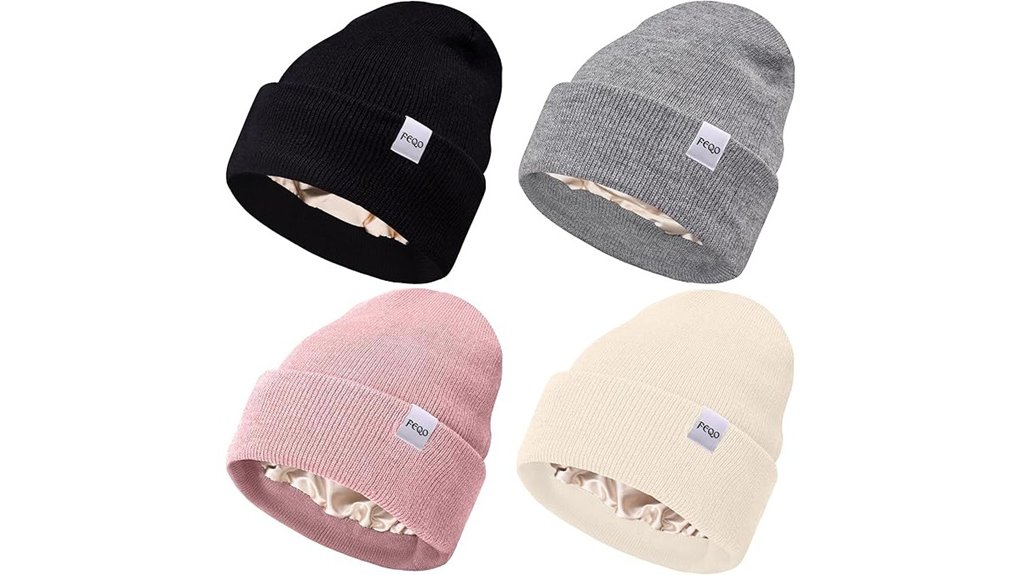 Winter Hats & Beanies That Deliver Warmth Without Bulk 10 feqo satin lined beanies four pack